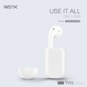WEX S50 безжични слушалки, истински безжични стерео слушалки, блутут 5.0 слушалки